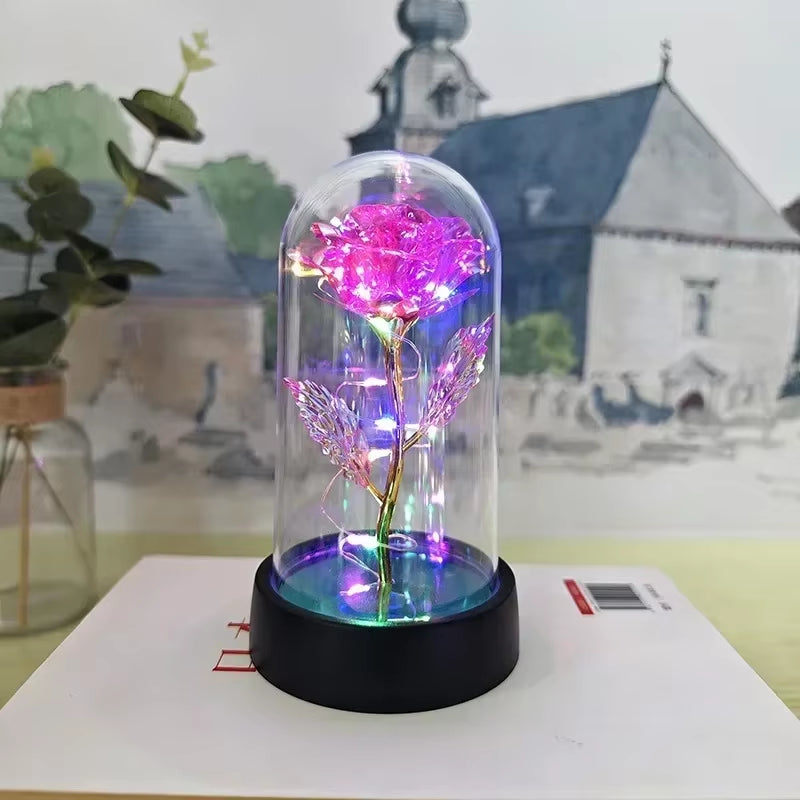 Eternal Rose LED Light Foil in Glass 