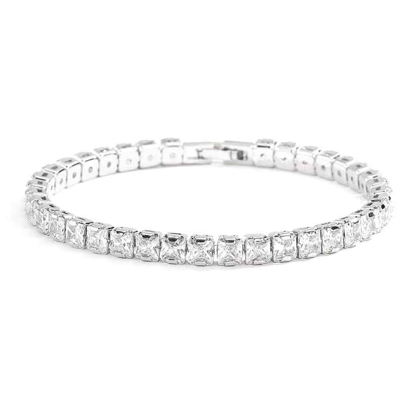 100% 925 Sterling Silver Moissanite Gemstone Tennis Chain Bracelet