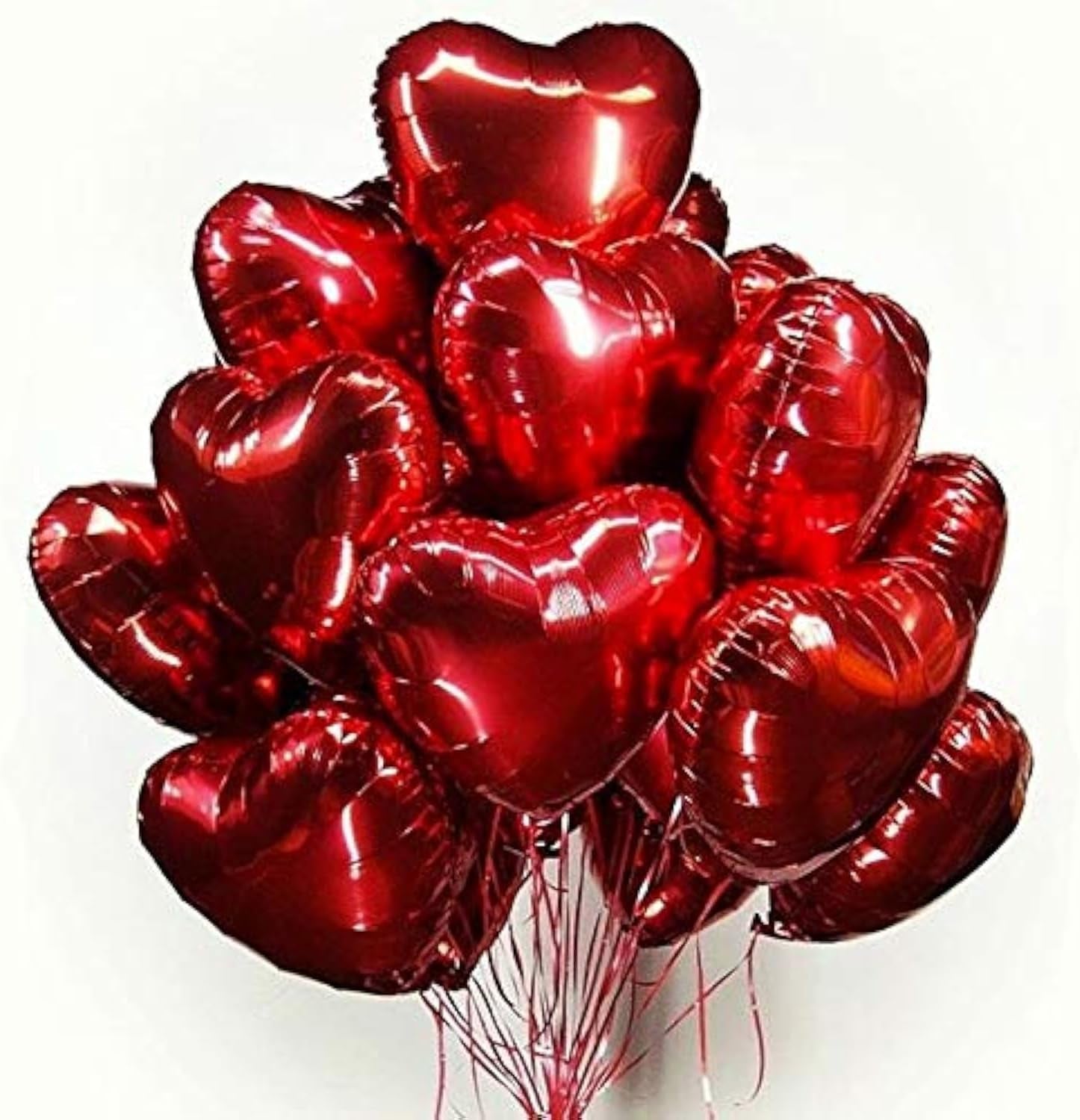 30 Pcs Red Heart Balloons 18" Foil Love Balloons Mylar Balloons Heart Balloons for Valentines Day Propose Marriage Wedding Anniversary Backdrop Birthday Party Supplies