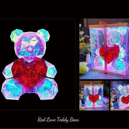 Flashing Colorful Teddy Bear, Gift Box Packaging