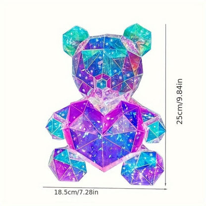 Flashing Colorful Teddy Bear, Gift Box Packaging