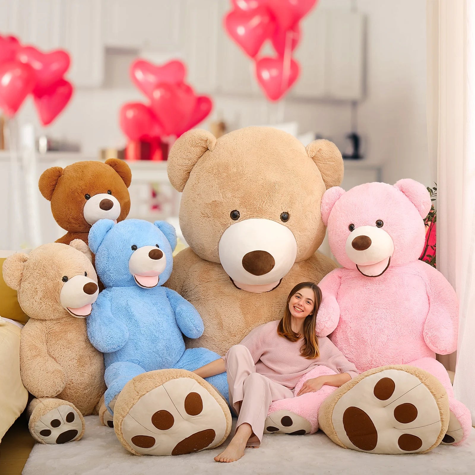 6 Feet Big Plush Giant Teddy Bear Premium Soft Stuffed Animals Blue