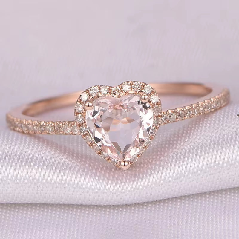 Fashion Crystal Heart Shaped Love Ring