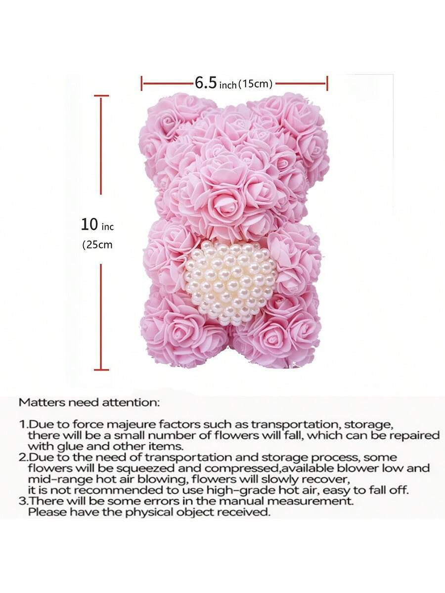 Luxury Rose Bear with Pearls