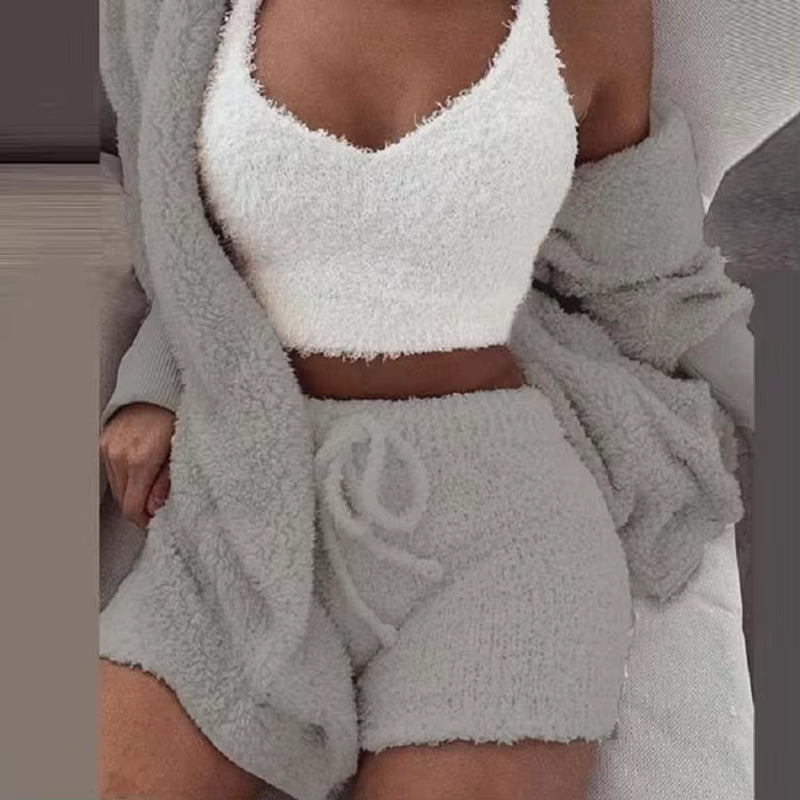 Fluffy Pajamas Set for Women 