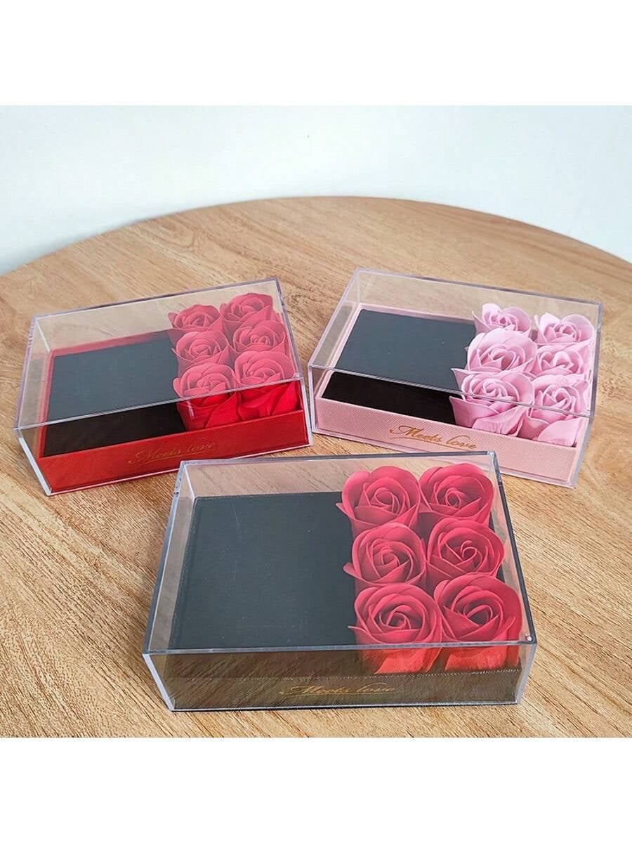 Preserved Real Rose Flower Jewelry Box