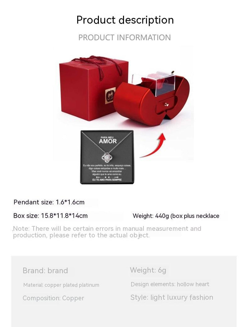  Jewelry Box and Necklace with Eternal Rose 