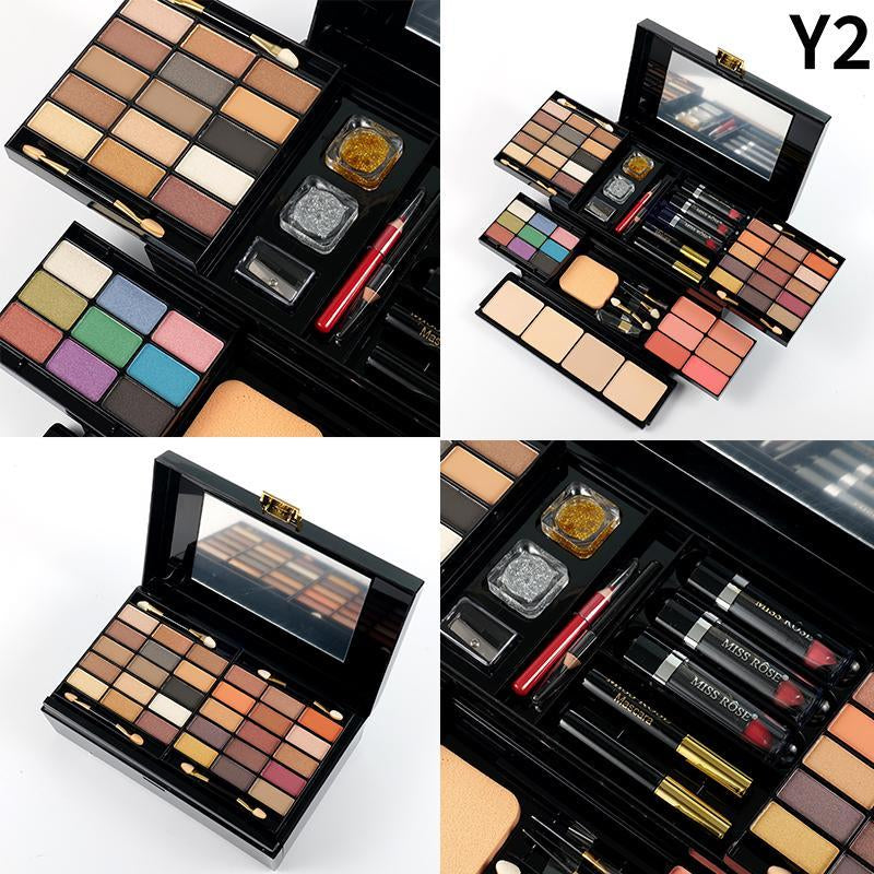 Multi-Functional Travel Makeup Palette, 1 Box Makeup Palette with Mirror, Makeup Set for Women & Girls, Cosmetic Gift for Holiday