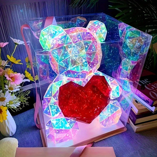 EverGlow™ Light-Up Bear – Multicolor LED Figurine Gift