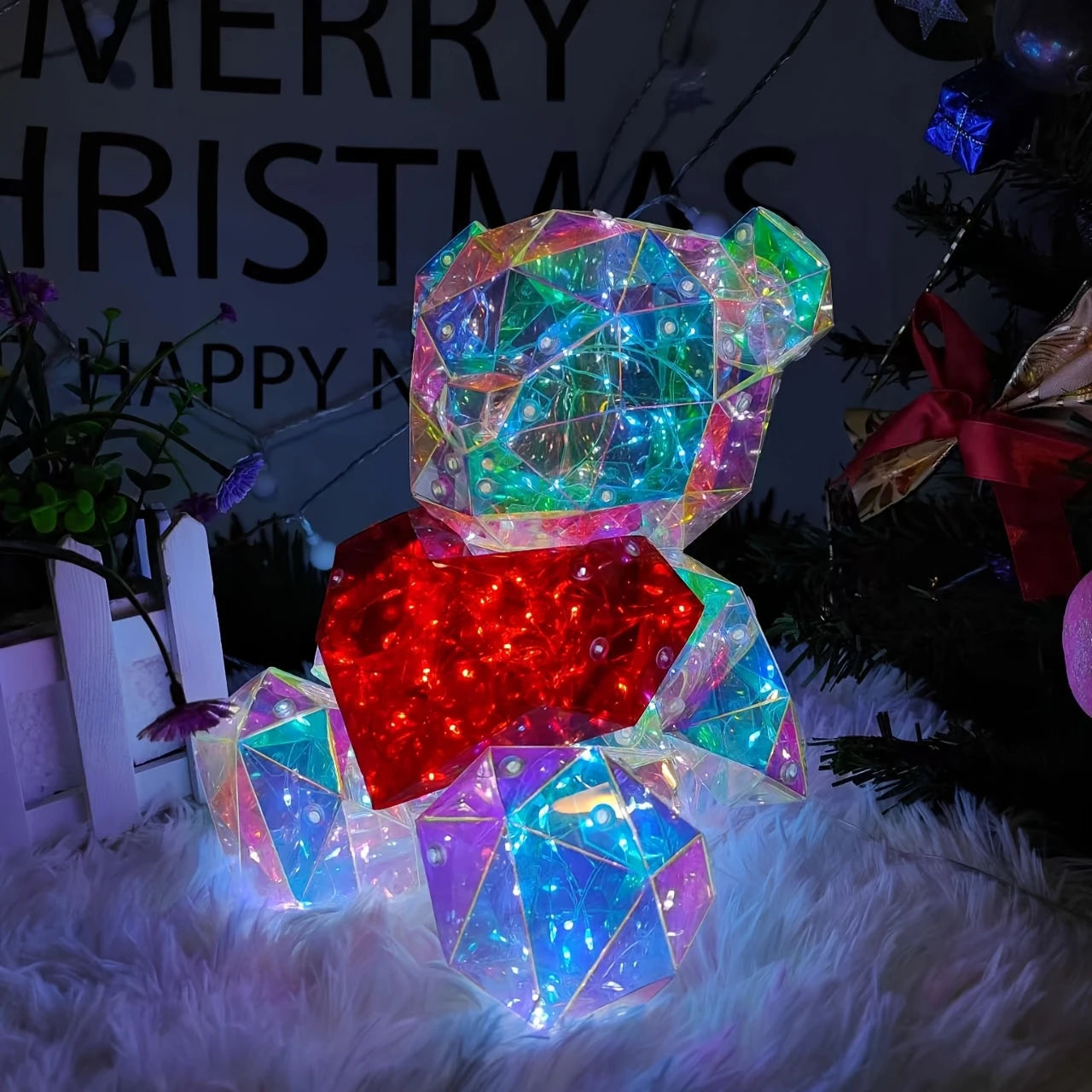 Light-Up Bear – Multicolor LED Figurine Gift