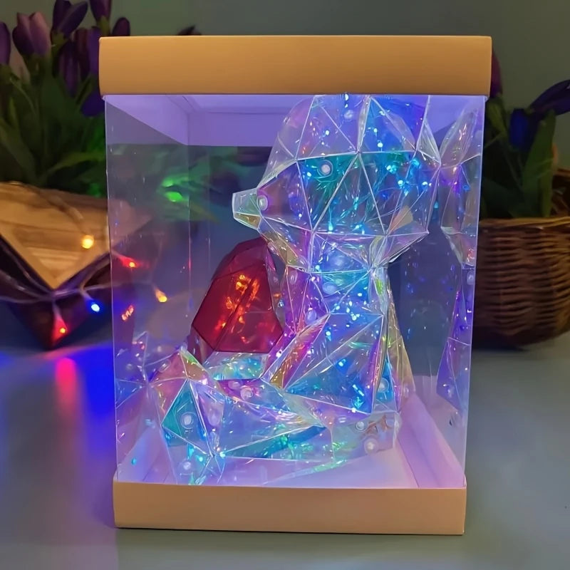 Light-Up Bear – Multicolor LED Figurine Gift