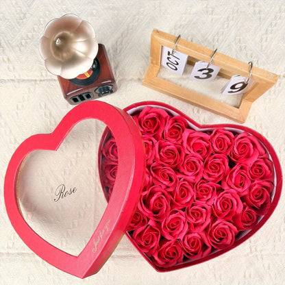 Heart Rose Box – Artistic Resin Soap Flower Bouquet