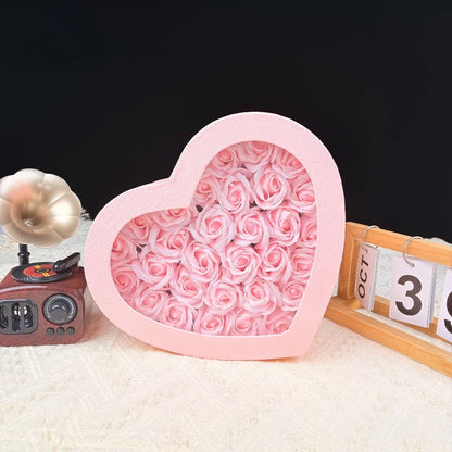Heart Rose Box – Artistic Resin Soap Flower Bouquet