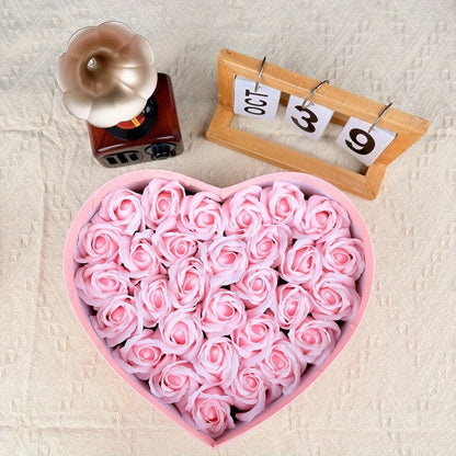 Heart Rose Box – Artistic Resin Soap Flower Bouquet
