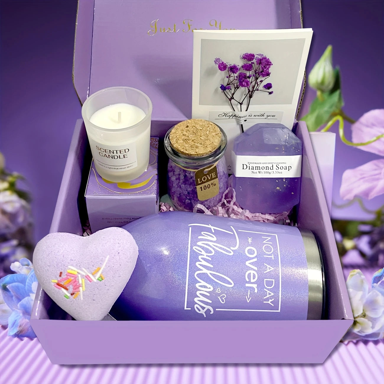 💝 Luxurious Spa Gift Set for Women – Himalayan Salts, Aromatherapy Candle & More – Elegant Relaxation Kit for Birthdays, Mother’s Day & Special Occasions