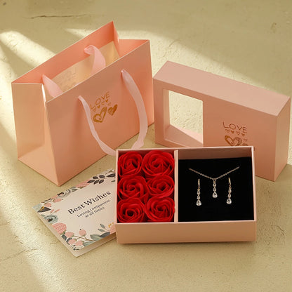 Luxe Teardrop Set – Zirconia Necklace & Earrings in Gift Box