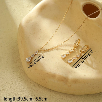 Luxe Teardrop Set – Zirconia Necklace & Earrings in Gift Box