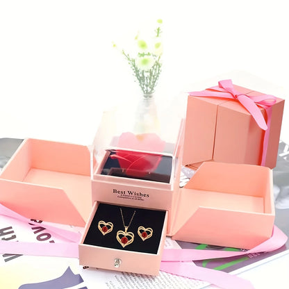 Eternal Rose & Heart Pendant Gift Box – Luxe Keepsake for Her