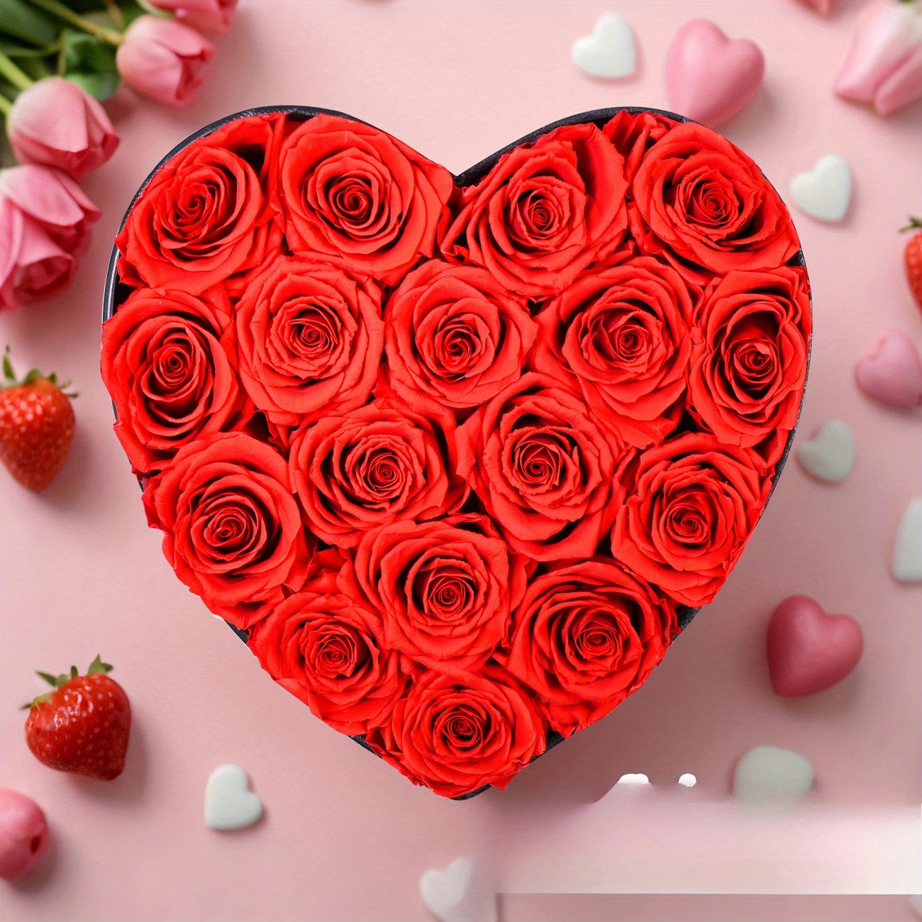 Eternal Heart Box – 17 Preserved Roses in Luxury Gift Case