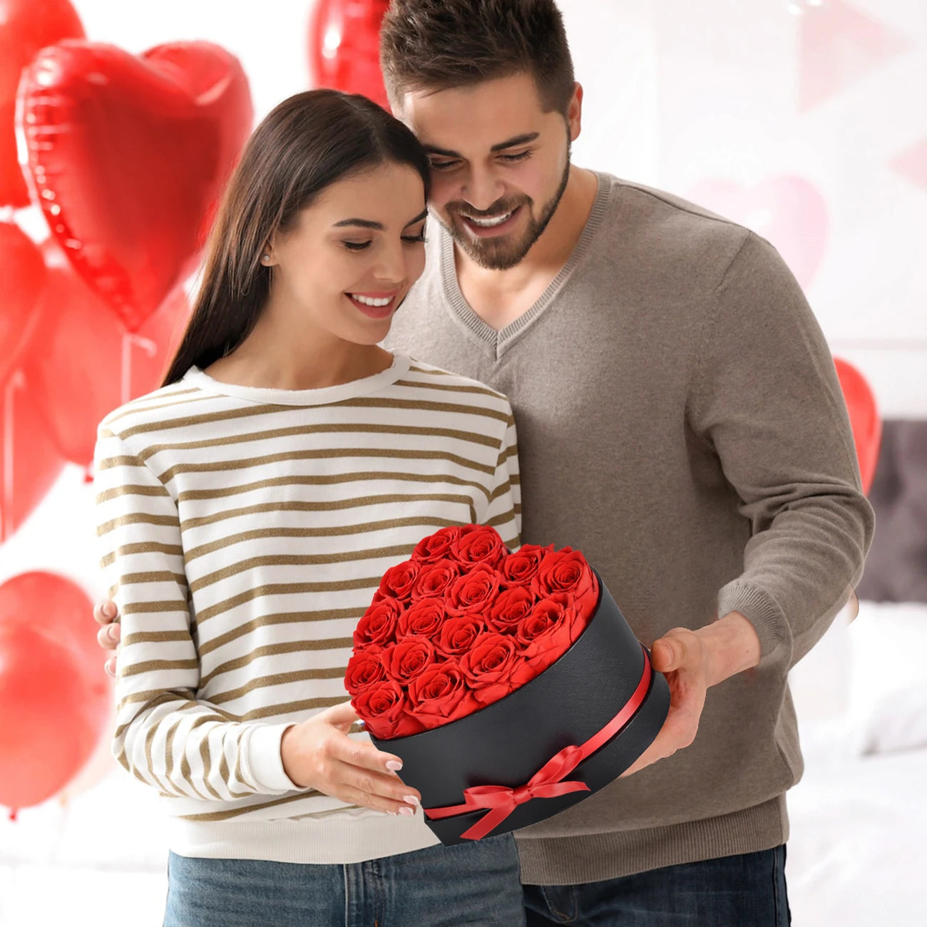 Eternal Heart Box – 17 Preserved Roses in Luxury Gift Case
