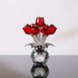 Handcrafted Red Rose in Glass Vase