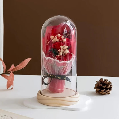 Eternal Rose Bouquet – 7-Piece Floral Dome Gift