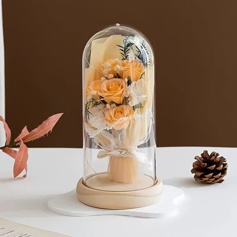 Eternal Rose Bouquet – 7-Piece Floral Dome Gift